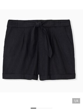 🆕SELF TIE SHORT SHORT - LINEN BLACK